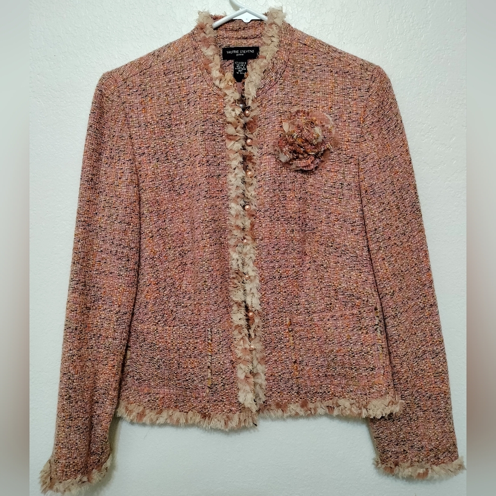 Valerie Stevens- Tweed Jacket/Suit/ Blazer Set Size -Vintage